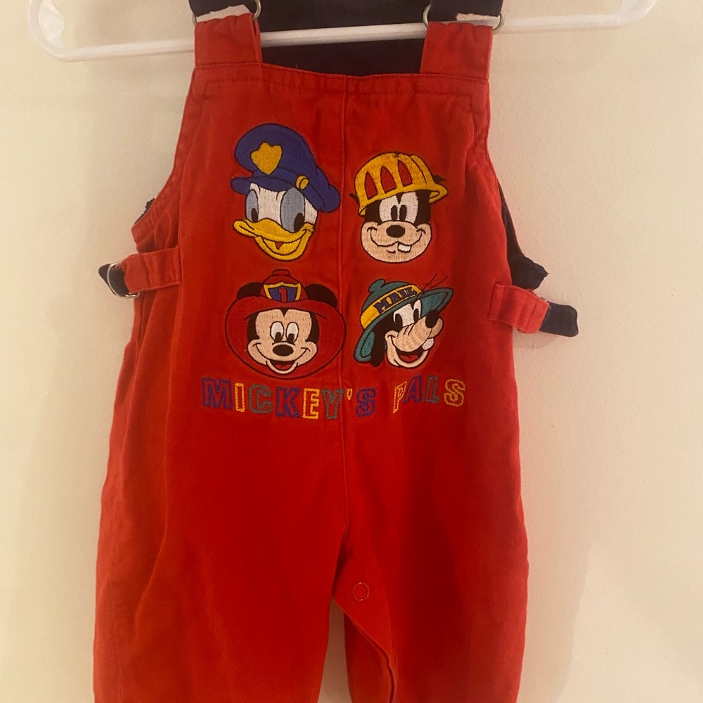 The Disney Store Mickey and Pals Red Character Overalls